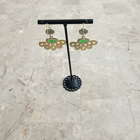 Stony Multi-Colored Stone Dangle Fashion Earrings - Picture 5 of 5